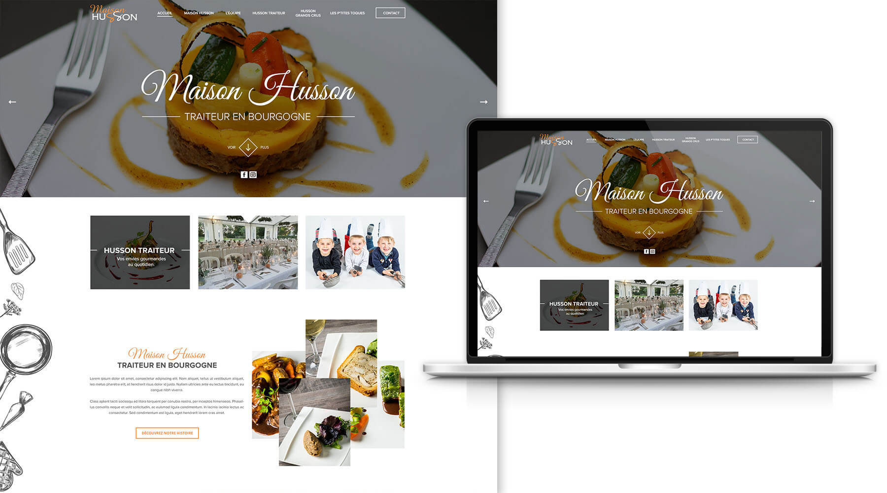 site web traiteur sur mesure wordpress webdesigner responsive mobilefirst infographiste freelance bordeaux