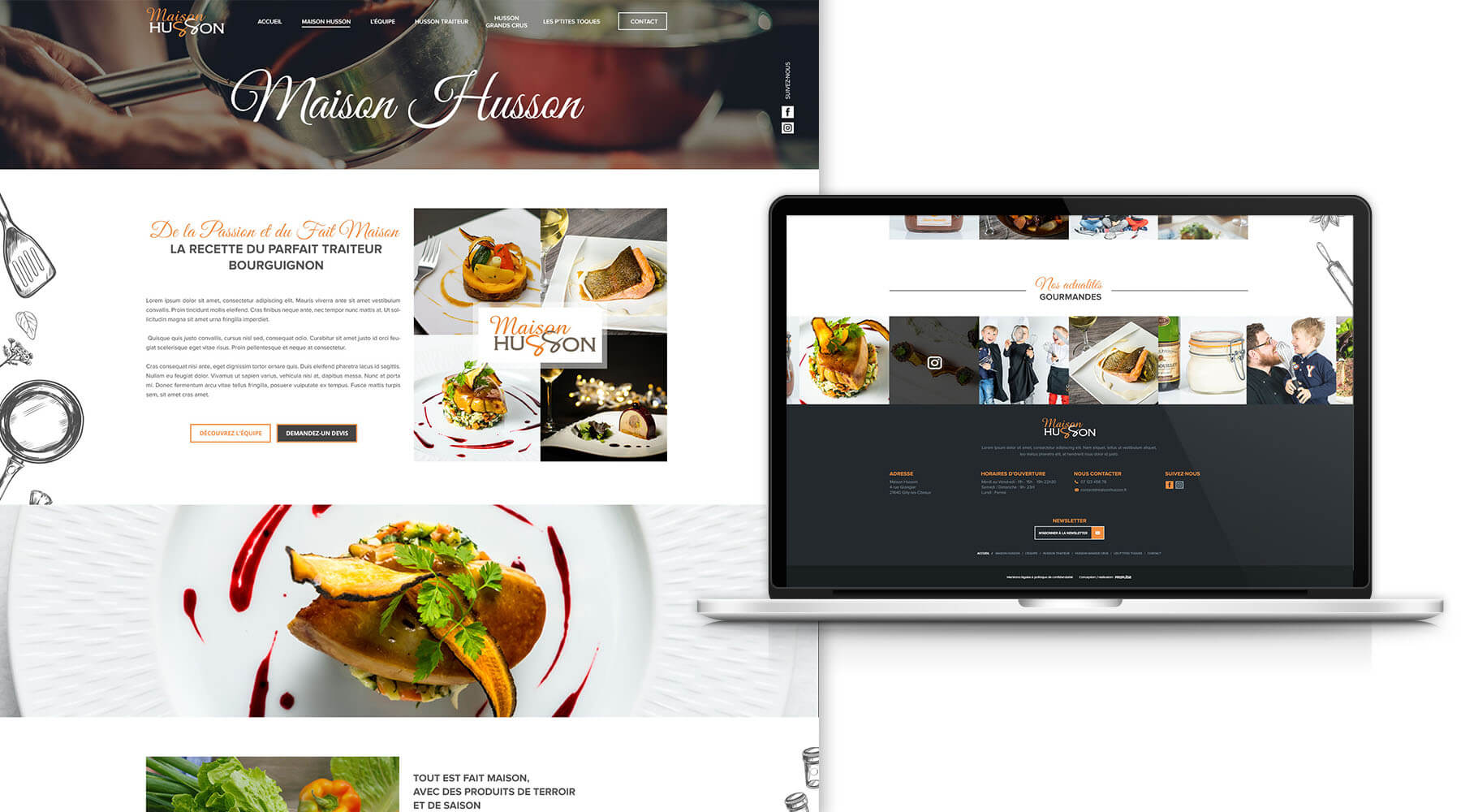 site web traiteur sur mesure wordpress webdesigner responsive mobilefirst infographiste freelance bordeaux