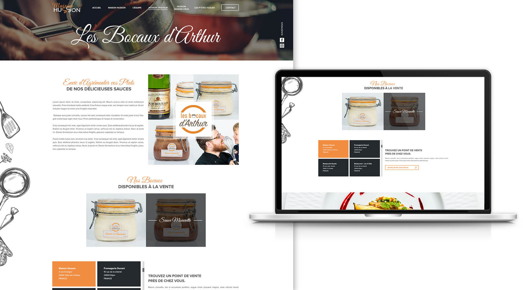 site web traiteur sur mesure wordpress webdesigner responsive mobilefirst infographiste freelance bordeaux