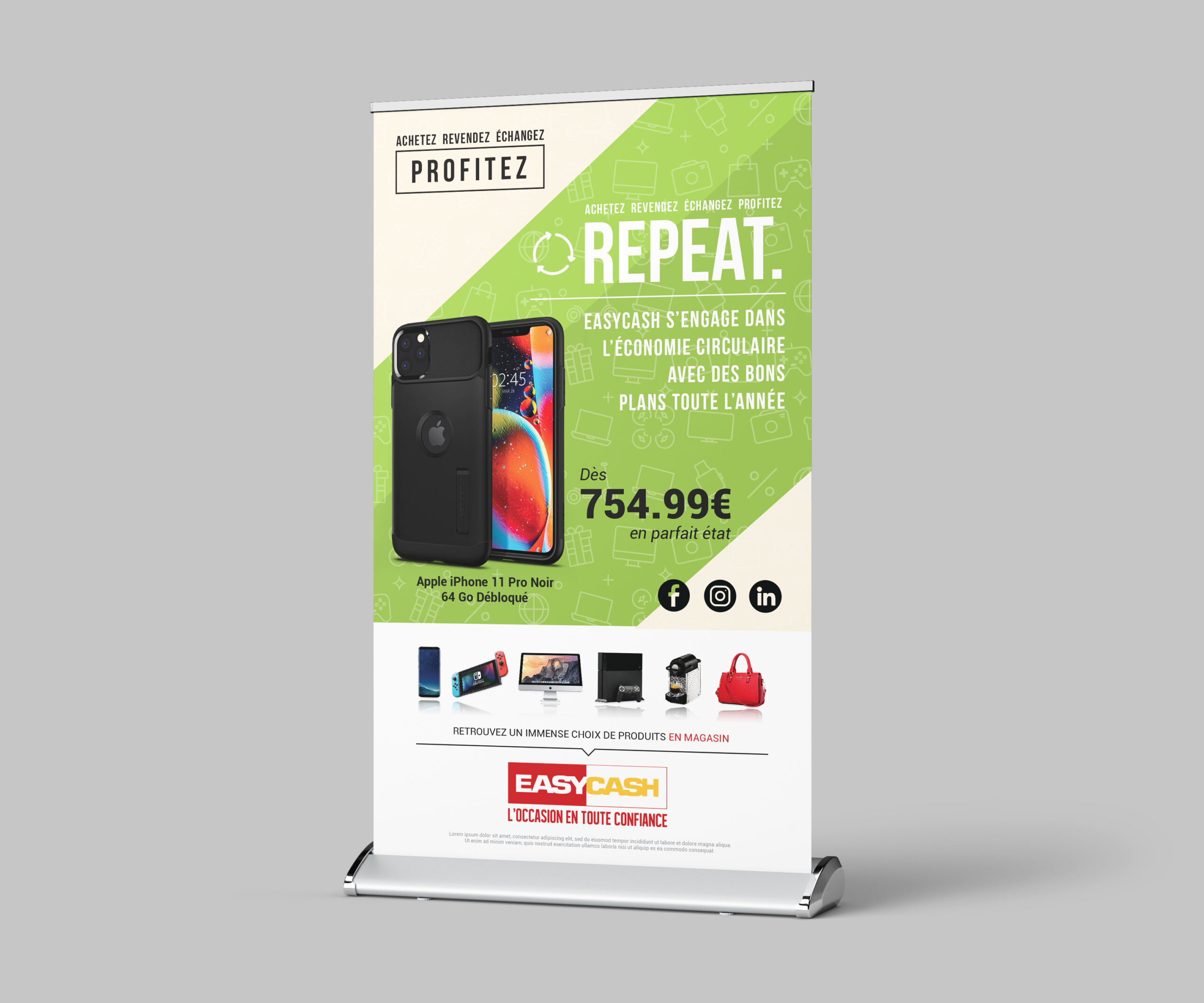 Kakemono et bannière publicitaire – identité visuelle professionnelle – graphiste print Sud-Ouest