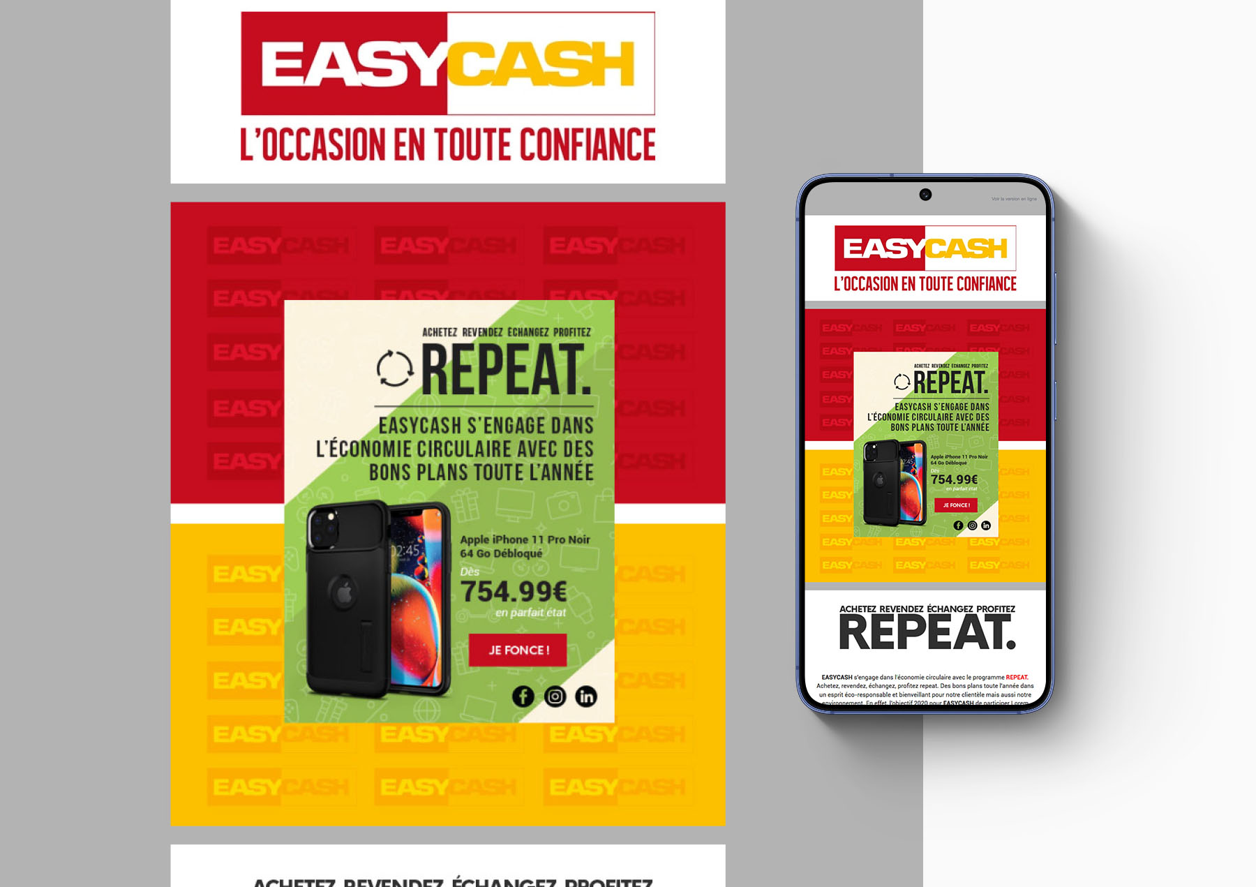 Création visuelle sur mesure pour campagne de communication éco-responsable – graphiste freelance Bordeaux