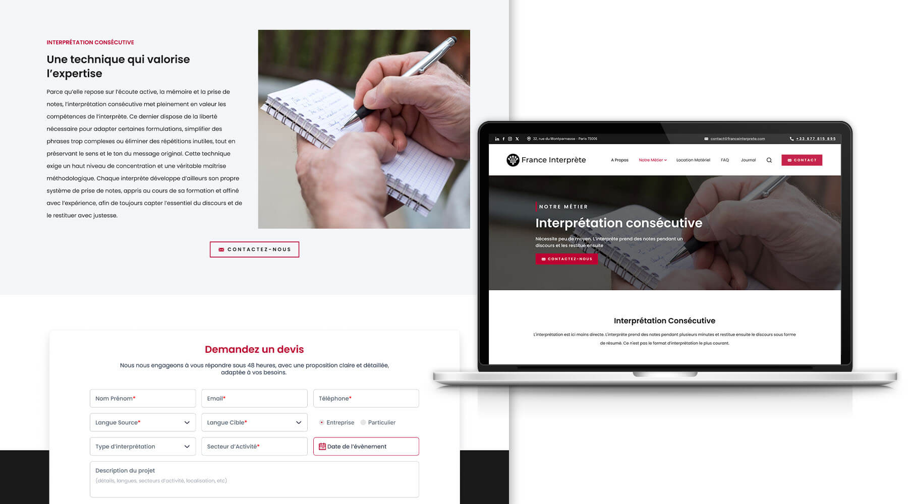 création de site web traducteur wordpress sur mesure Webdesigner indépendant freelance Bordeaux graphiste infographiste